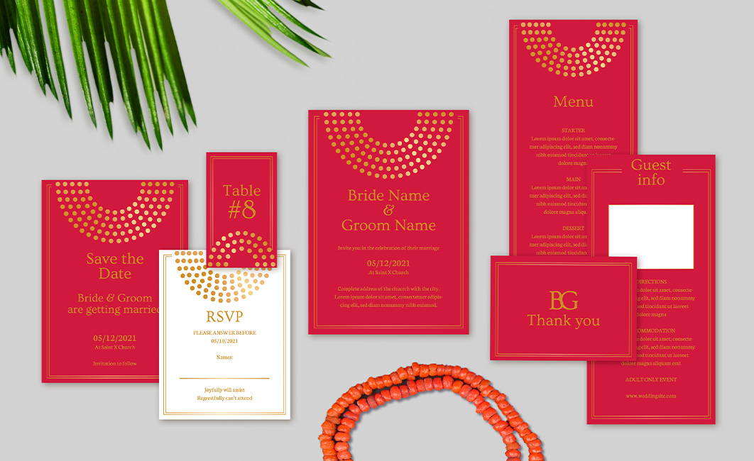 MonAfrique red african traditional wedding set