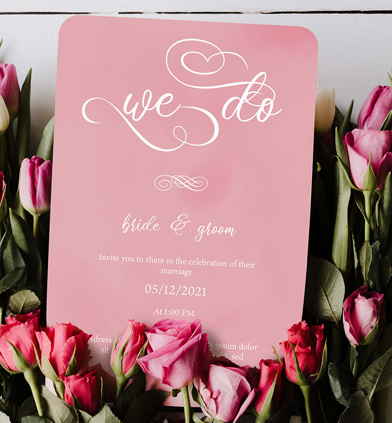 Romantic wedding invitation set